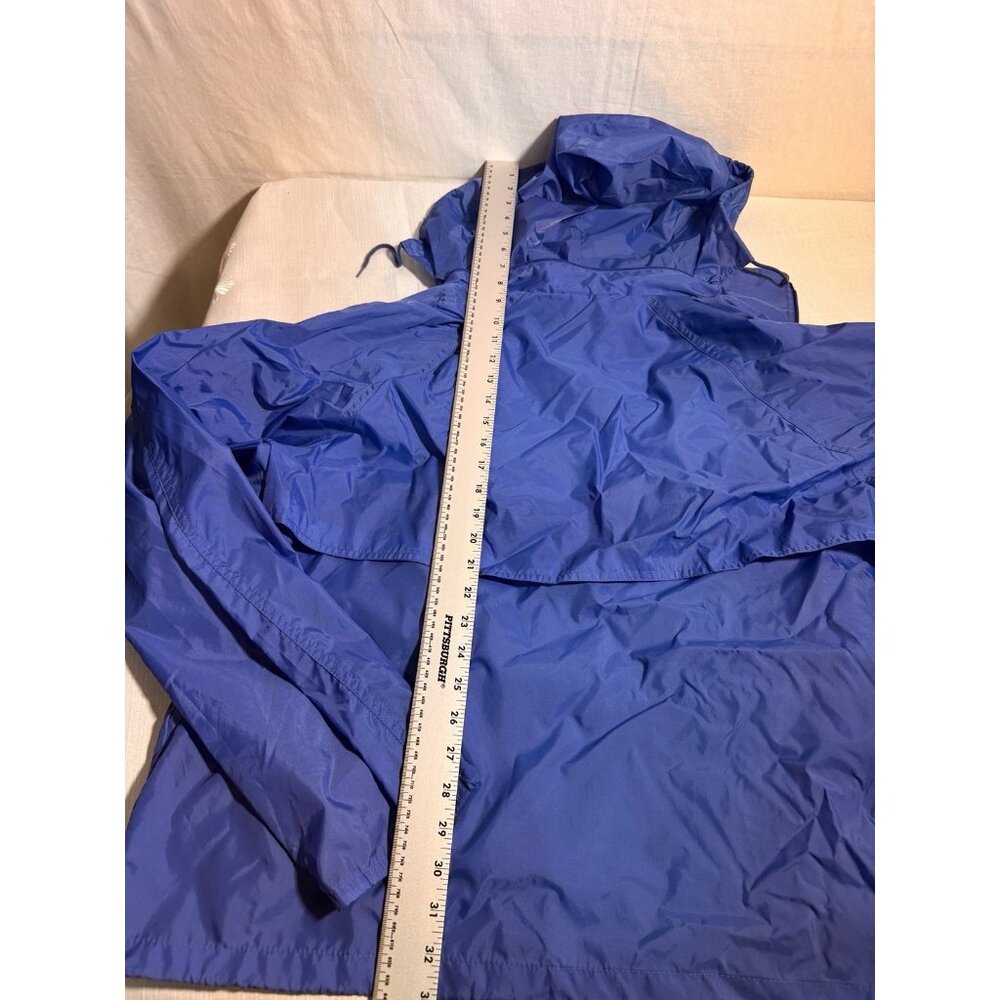 St John’s Bay Blue Hooded Windbreaker Jacket Men’s L Nylon Zip Lightweight - Picture 11 of 12
